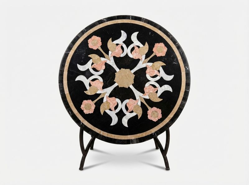 Layla Noir Floral Marble Table