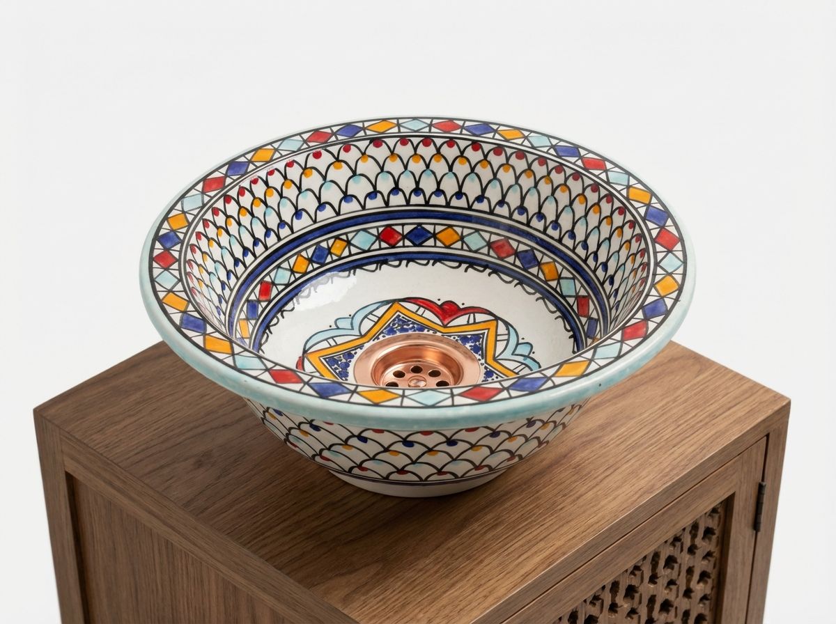 The 'Zahra' Fes Ceramic Vessel Sink view 3