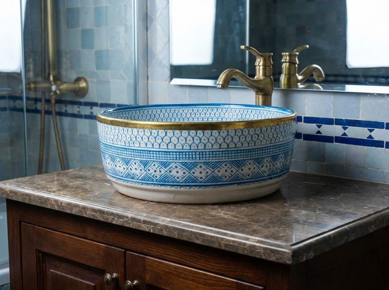 The Fes Azure & Brass Vessel Sink