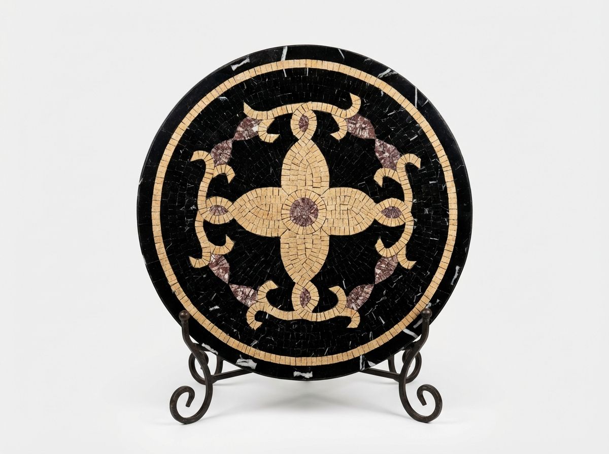 The Amira Black Marble Zellige Table view 2