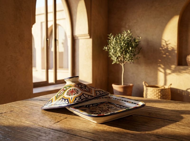 The Fassi Square Tagine Server detail