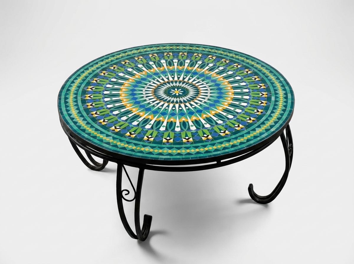 Fez Oasis Zellige Mosaic Table view 2