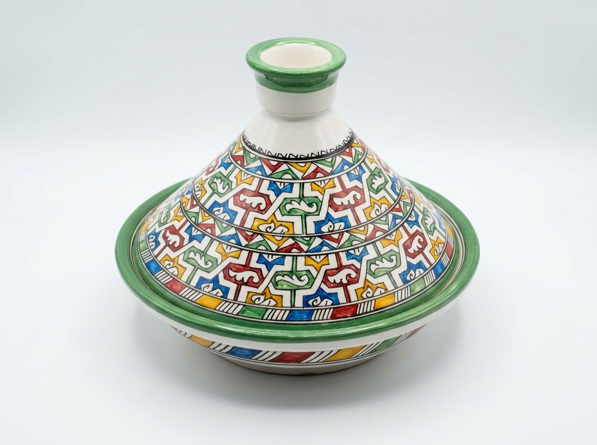 The "Fassi Mosaic" Hand-Painted Ceramic Tagine view 2