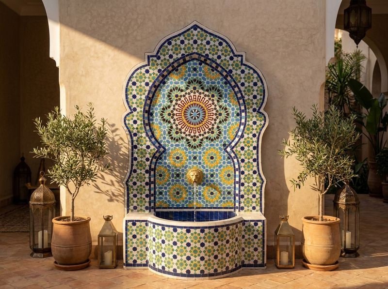 The Royal Fez Zellige Fountain detail