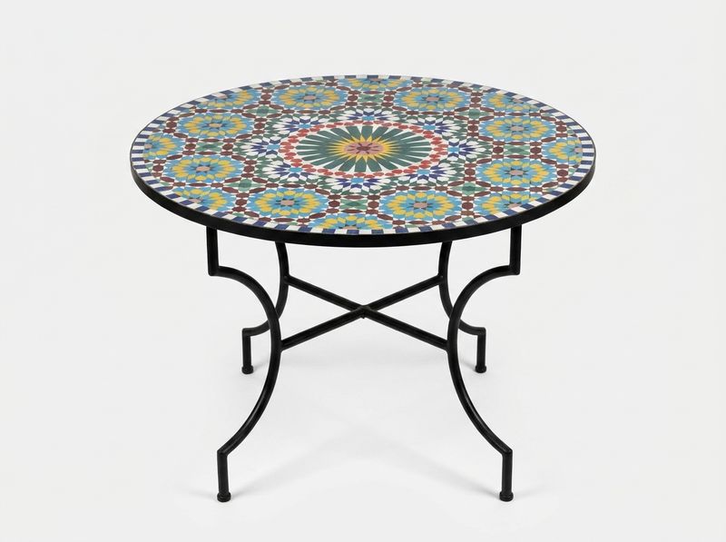 The 'Zahra' Radiating Star Zellige Mosaic Tabletop