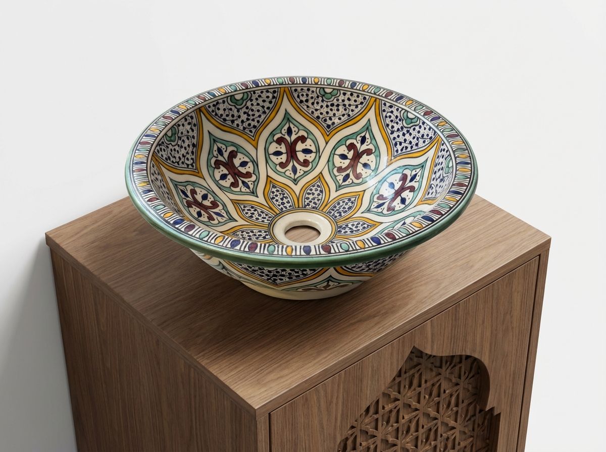 The Fes Medina Mosaic Vessel Sink view 3