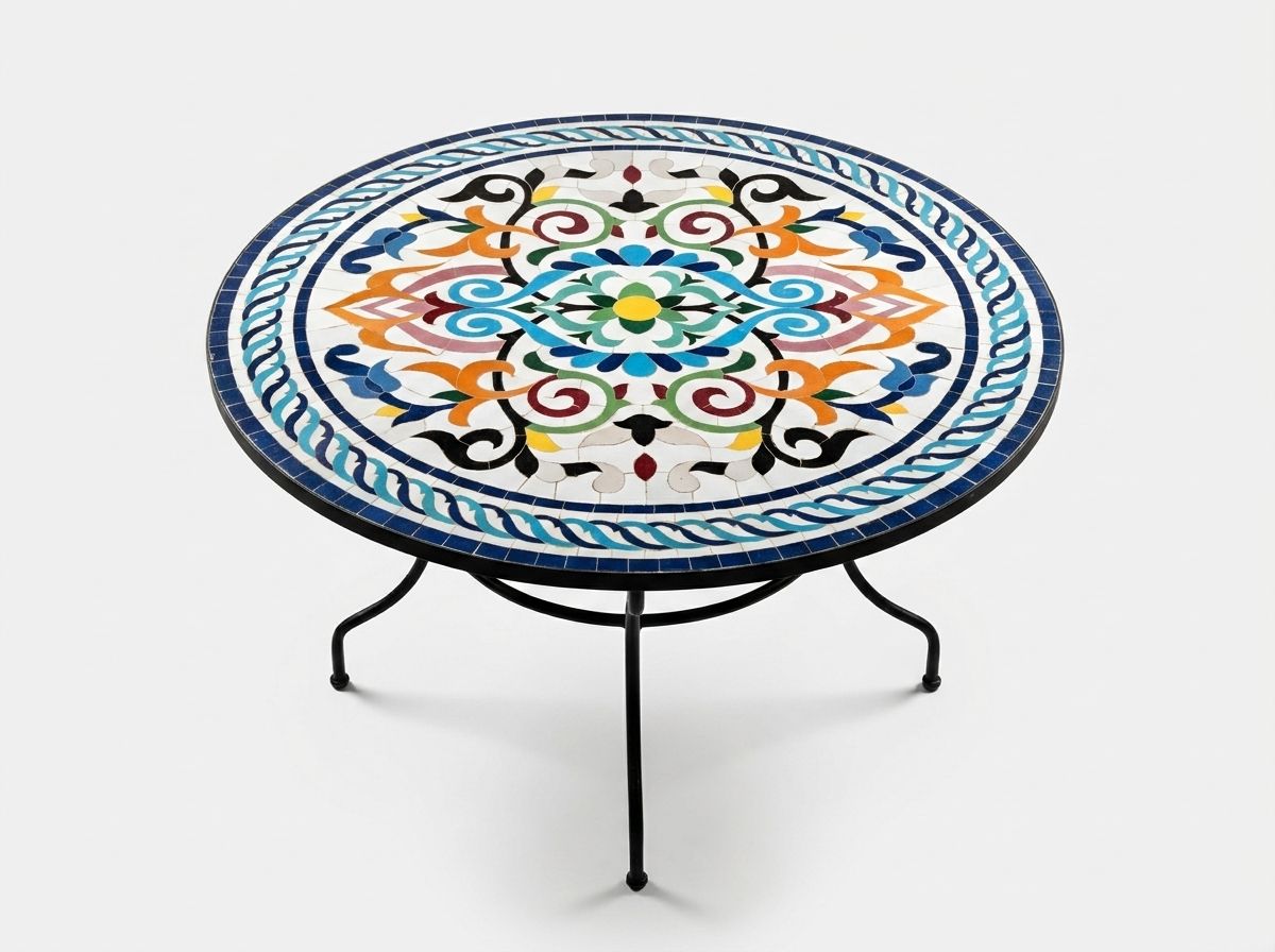 Soleil de Fès Zellige Mosaic Bistro Table view 2