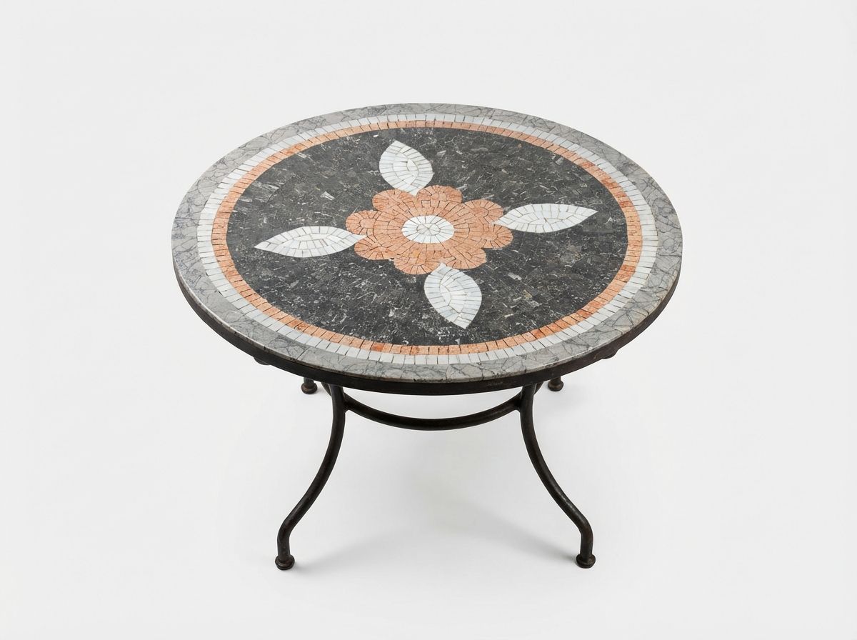 Amira Charcoal & Natural Clay Zellige Mosaic Tabletop view 3