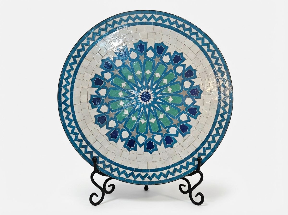 The Azure Star of Fes Zellige Table Top view 2