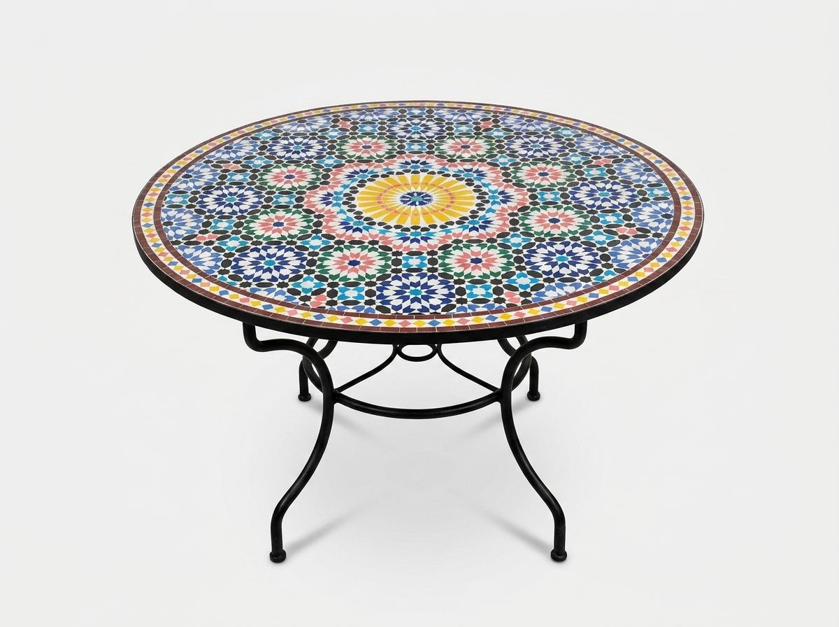 The Fes Medina Starburst Zellige Table view 2