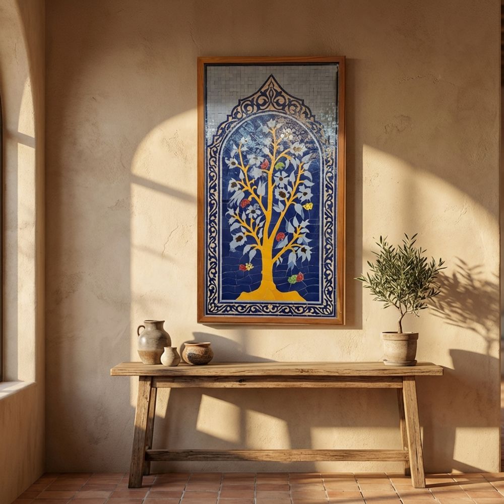 The Fez 'Tree of Life' Zellige Panel