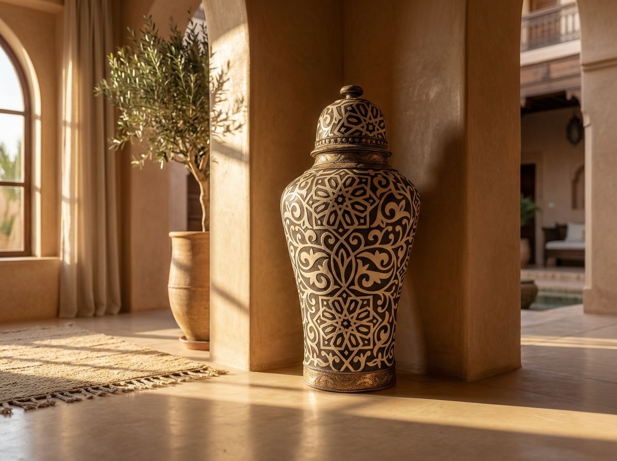 The Atlas Geometric Lidded Urn view 2