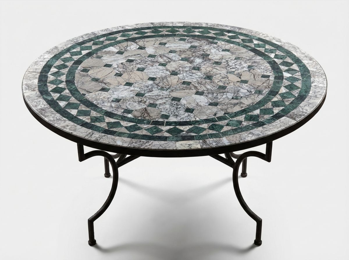 The 'Atlas Verde' Marble Zellige Tabletop view 2