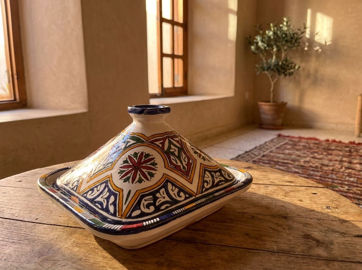 Fez Harmony: Hand-Painted Square Ceramic Serving Dish view 3