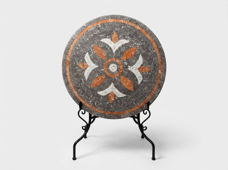 The Volubilis Grey & Natural Clay Zellige Table Top