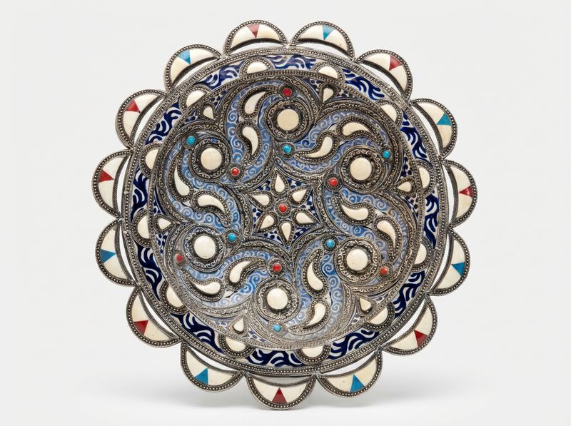 The Andalusian Star: Bone & Enamel Inlay Filigree Plate