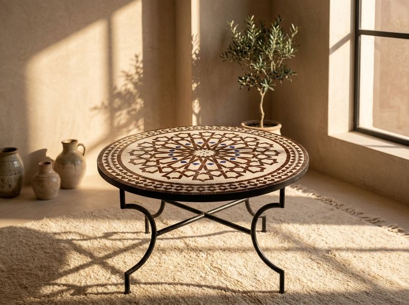 The Fes Starburst Zellige Table Top detail