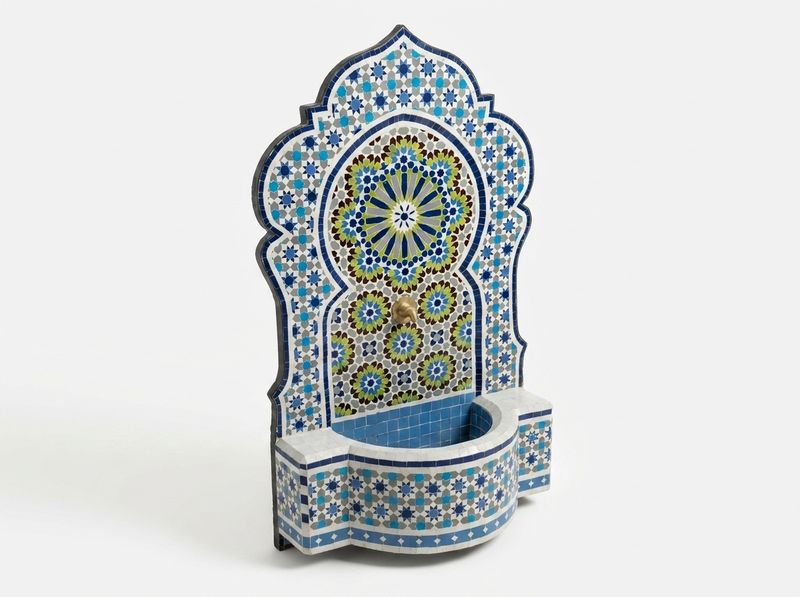 The 'Jardin Bleu' Majestic Zellige Wall Fountain