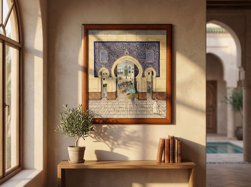 Bab al-Medina: The Fes Gate Ceramic Mural detail