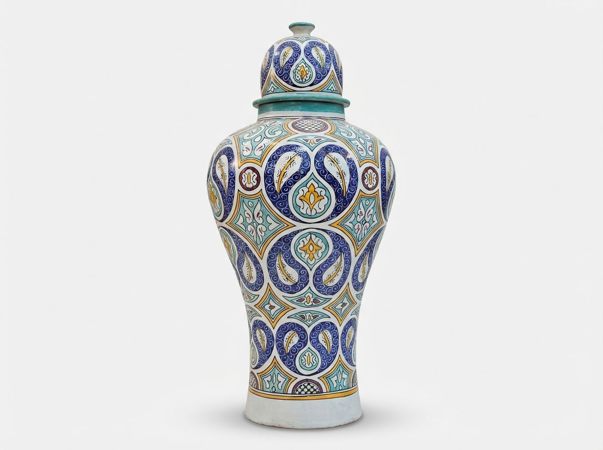 The Royal Fassi Lidded Urn - Andalusian Garden Edition main view