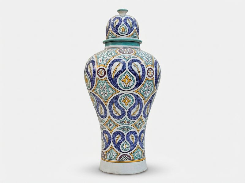 The Royal Fassi Lidded Urn - Andalusian Garden Edition