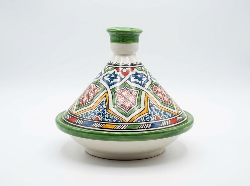 The 'Zellige' Ceramic Serving Tagine - Fes Blue & Green