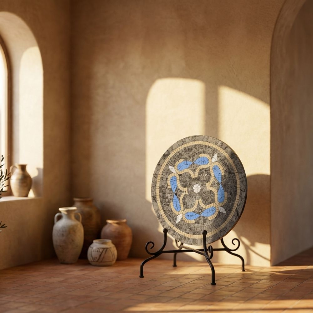 The Volubilis Azure Zellige Table