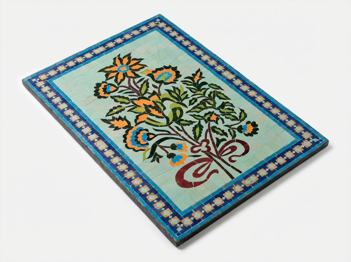 Jardin de Zellige: Handcrafted Floral Mosaic Wall Art view 3