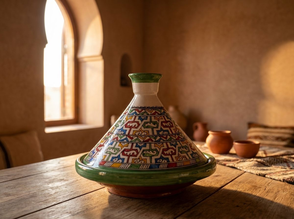 The "Fassi Mosaic" Hand-Painted Ceramic Tagine view 3
