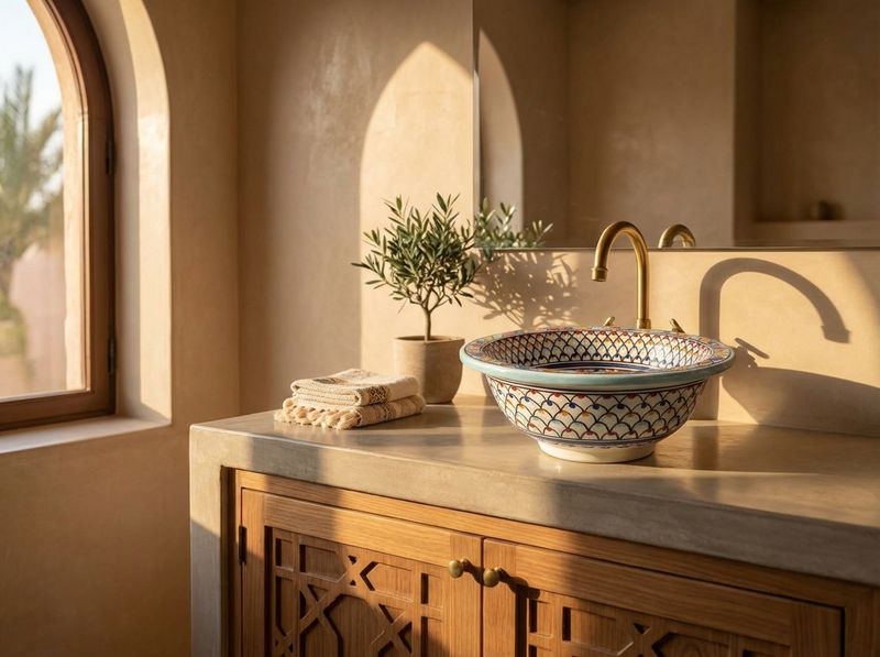 The 'Zahra' Fes Ceramic Vessel Sink detail