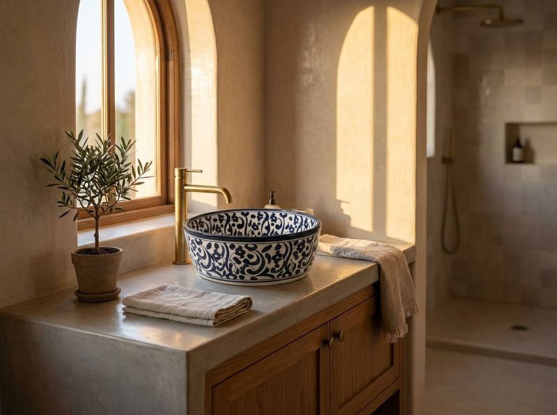 The Azure Fez Vessel Sink detail