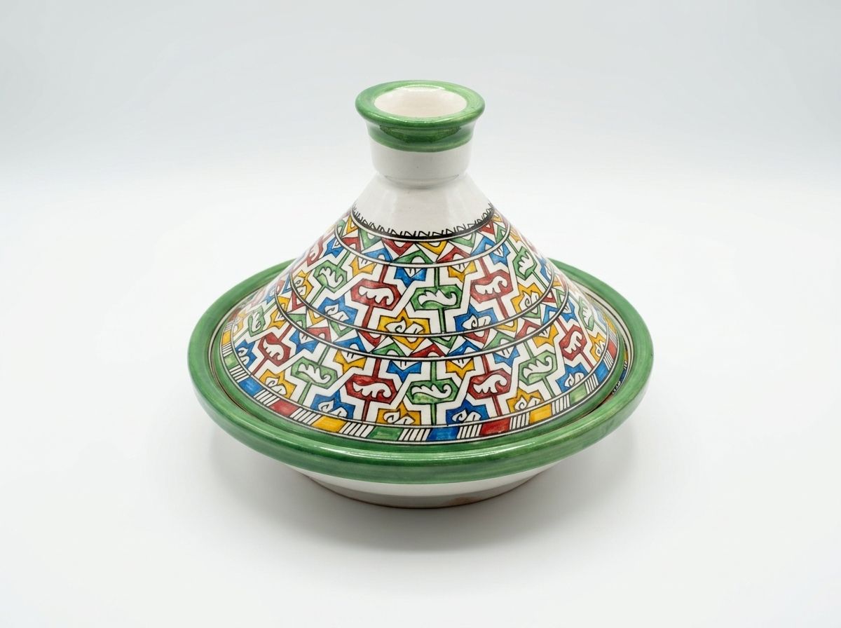 Zellige Burst Hand-Painted Serving Tagine view 2