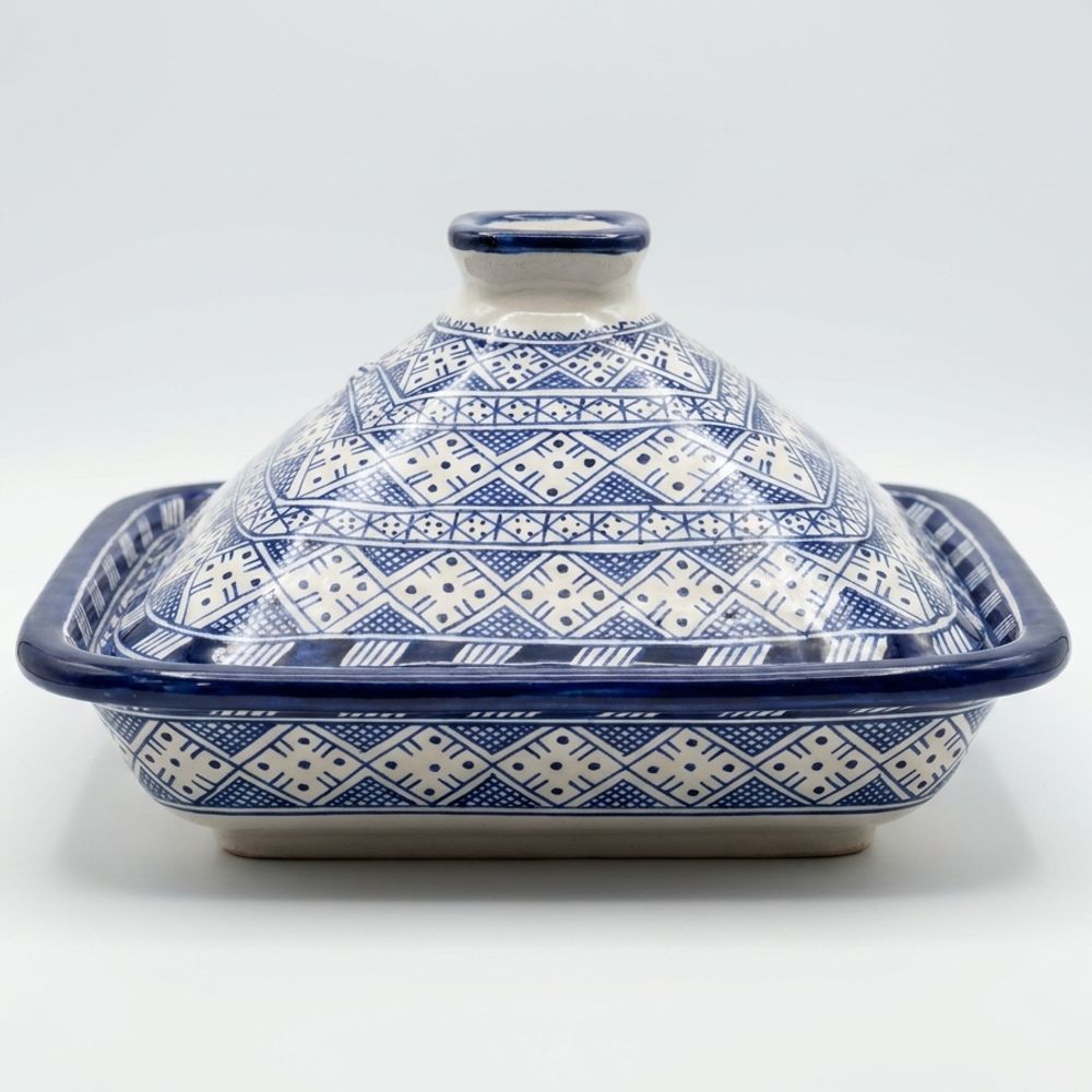 Fes Cobalt Geometric Square Tagine Server