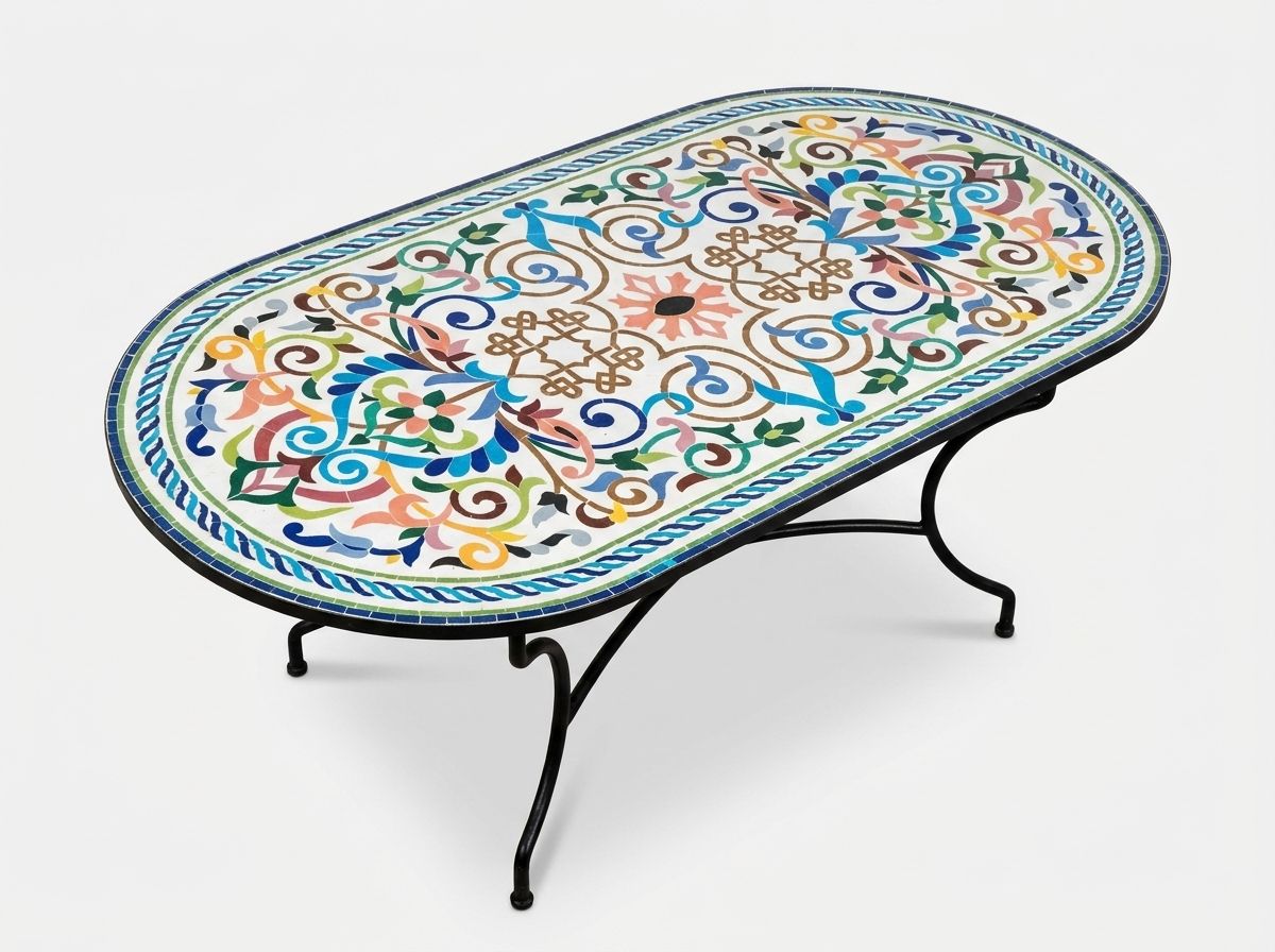 The Andalusian Arabesque Oval Zellige Table view 2
