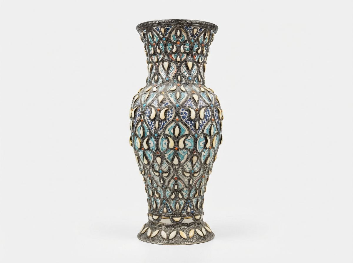 The Safi Silver Filigree & Camel Bone Amphora view 2