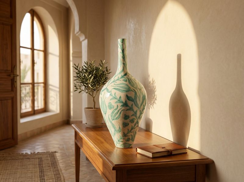 The Fes Turquoise Tulip Vase detail