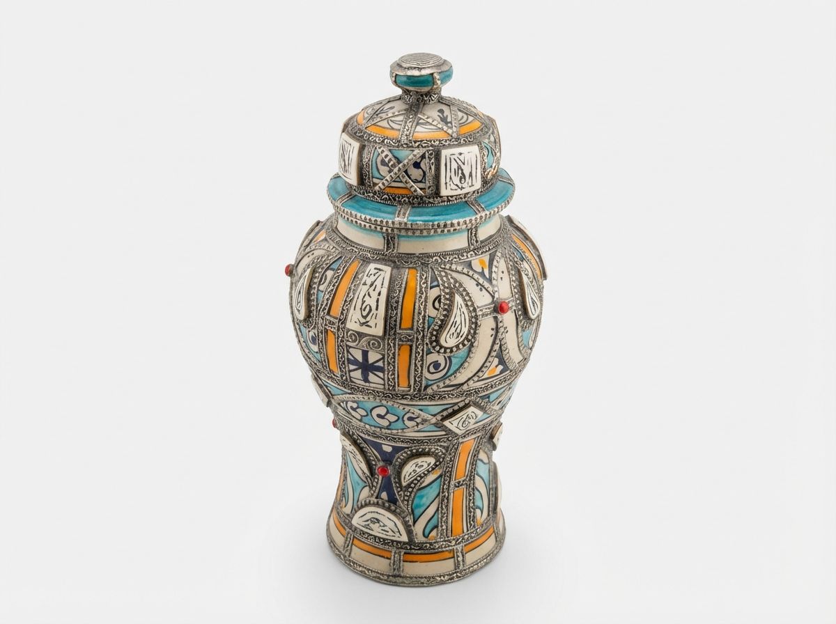 The Andalusian Royal Urn - Silver, Bone & Enamel Masterpiece view 3