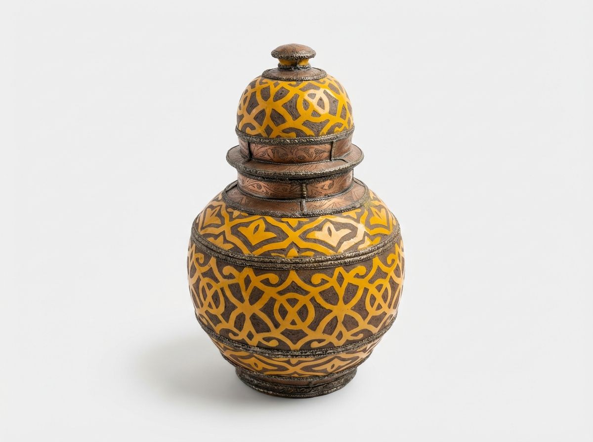 The Ambar Lattice & Engraved Copper Urn view 3