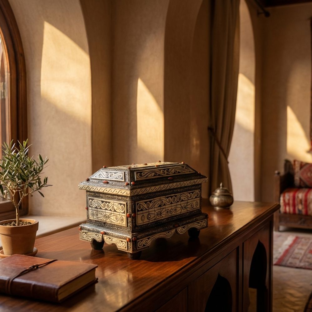 The Mogador Camel Bone & Silver Filigree Jewelry Chest