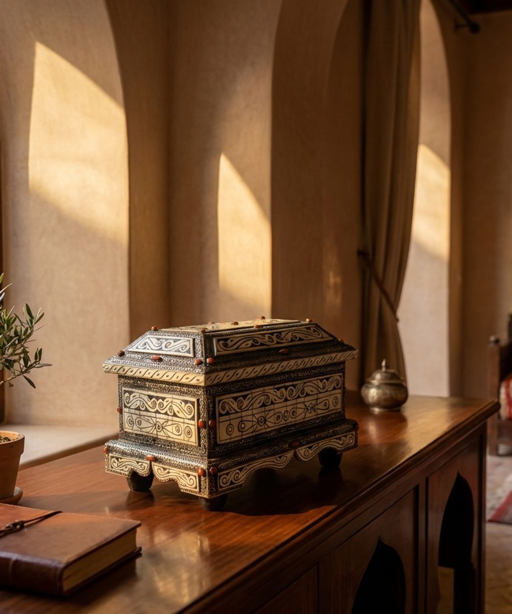 The Mogador Camel Bone & Silver Filigree Jewelry Chest