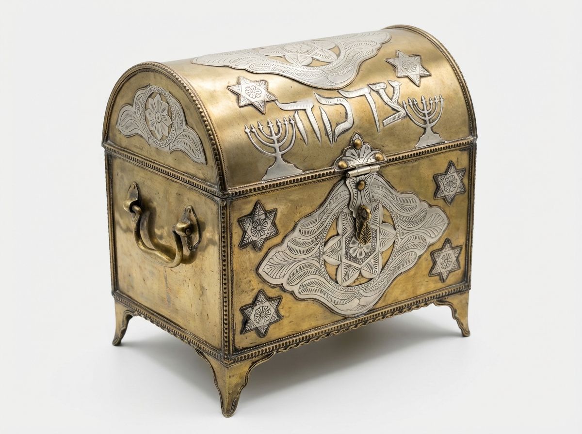 The 'Zahav' Moroccan Brass & Silver Judaica Chest view 3