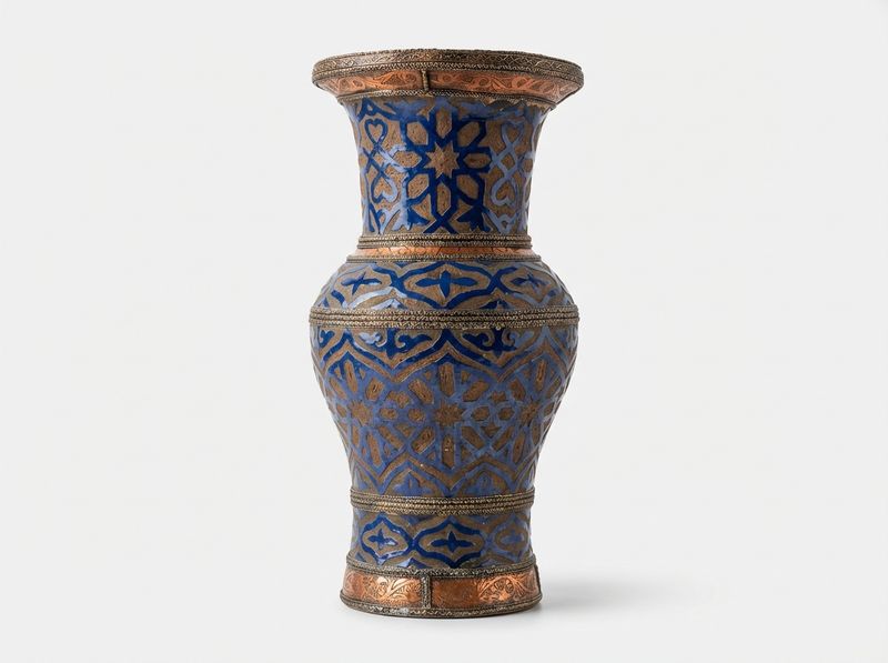 The Fez Royal Cobalt & Bronze Filigree Urn