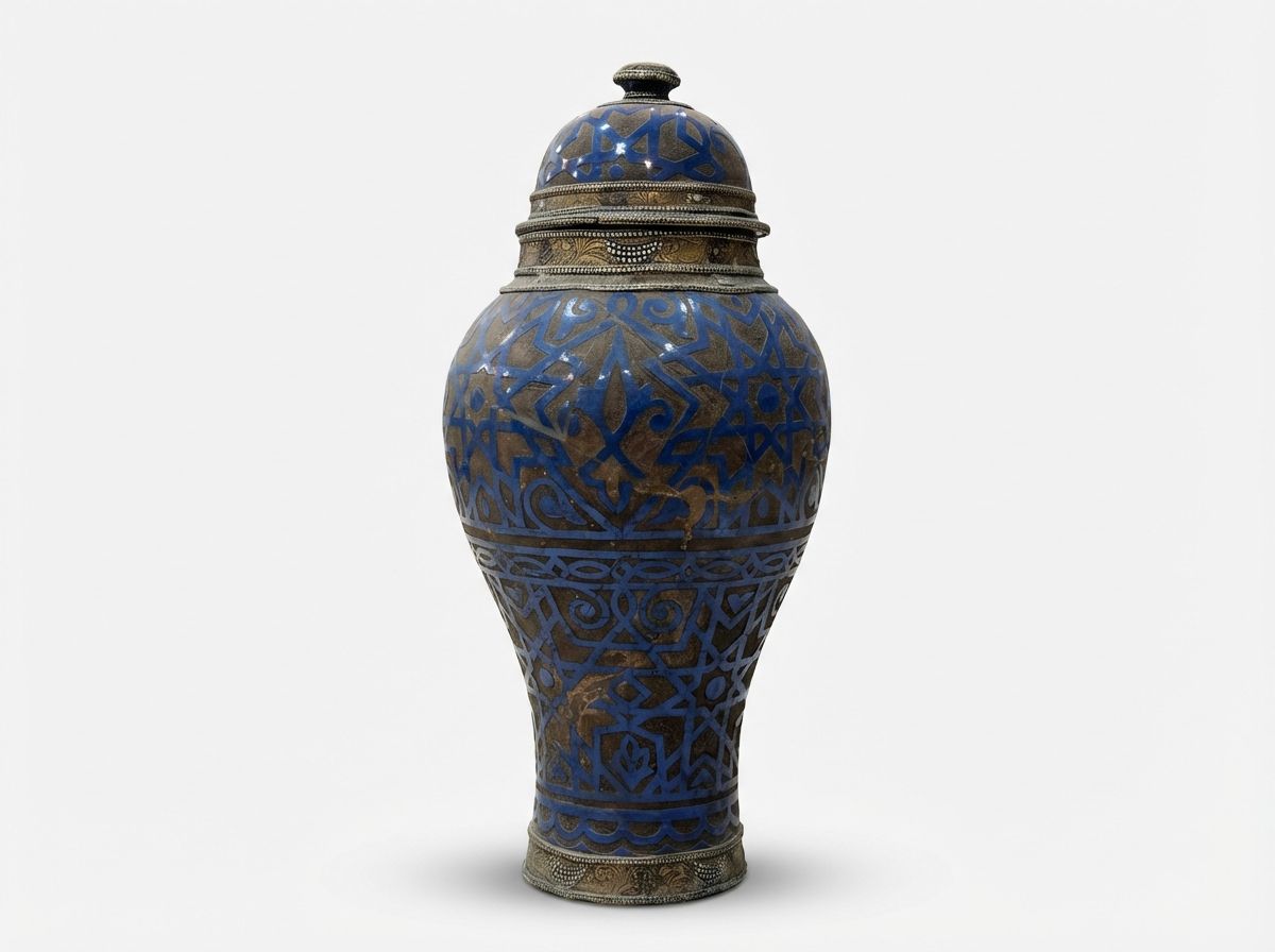 The Fez Cobalt & Filigree Lidded Urn main view