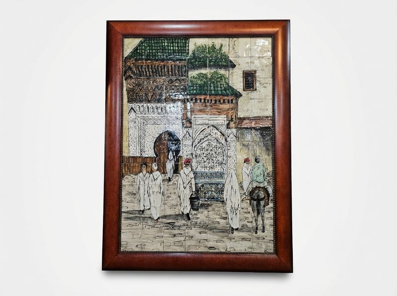The Medina Fountain: Hand-Painted Ceramic Tile Mural
