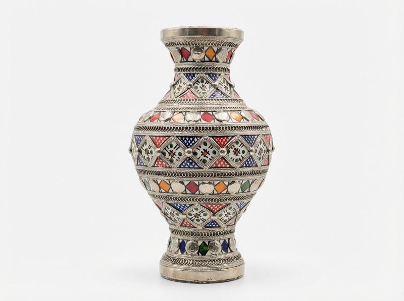 The Tiznit Jewel: Silver & Enamel Filigree Vase
