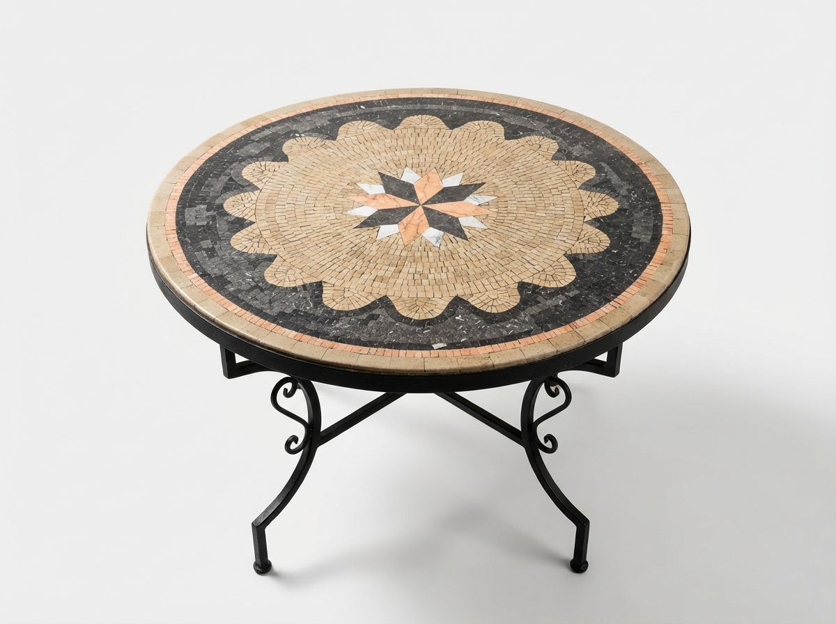 Sahara Starburst Marble Mosaic Tabletop view 3