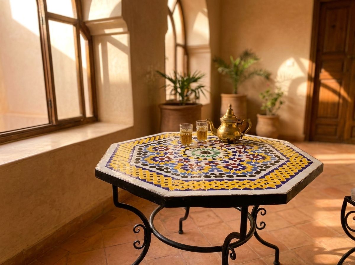 The Idris Octagonal Zellige Tabletop view 3