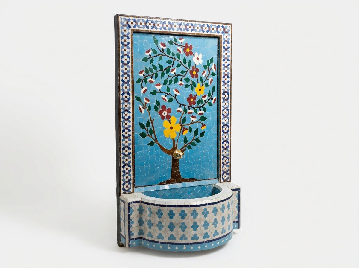 The Andalusian Oasis: 'Tree of Life' Zellige Fountain view 3