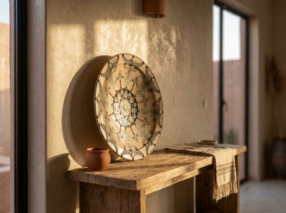 The 'Amira' Brass & Ceramic Ceremonial Platter view 3