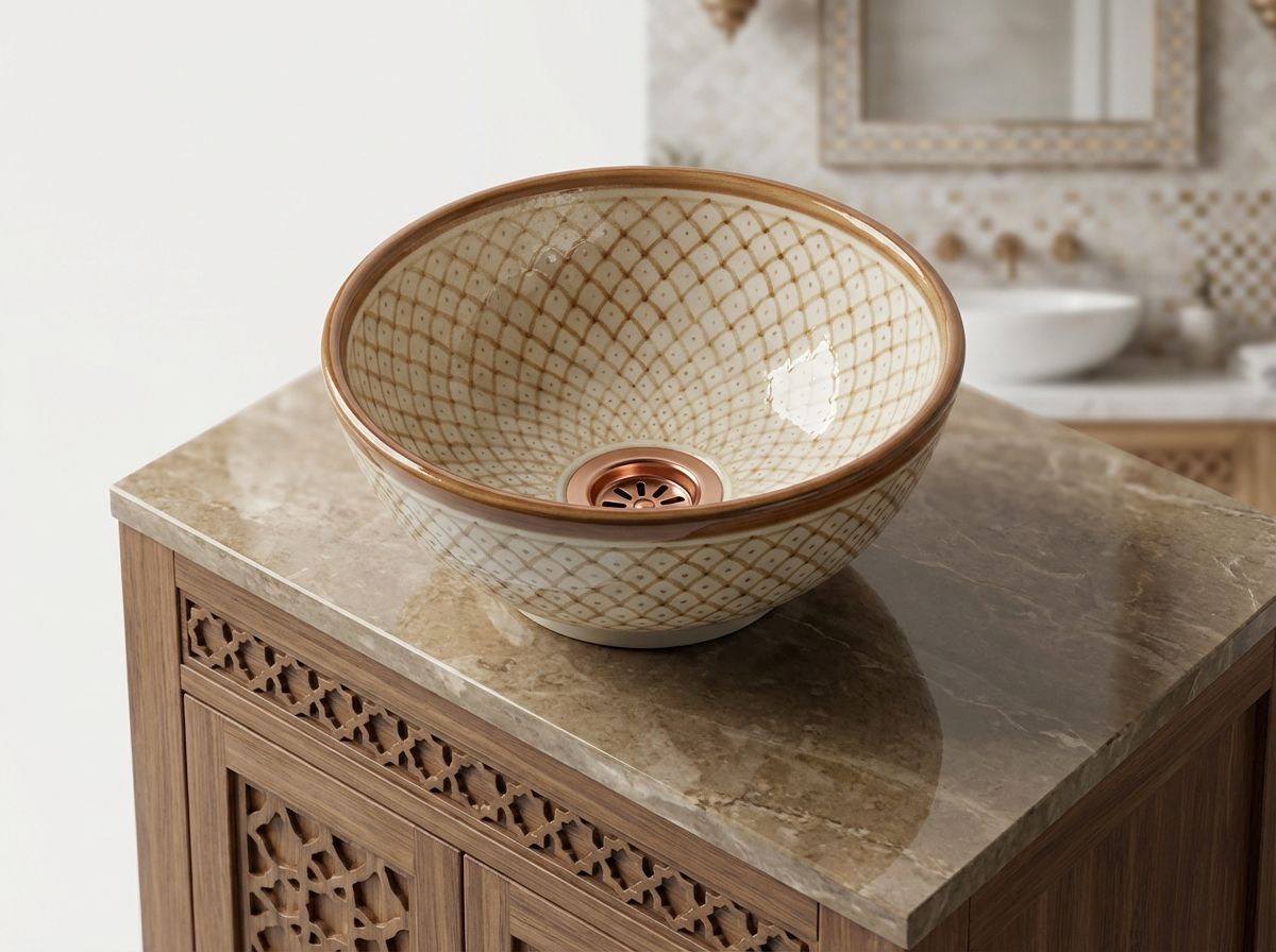The Fez Lattice Ceramic Vessel Sink view 3